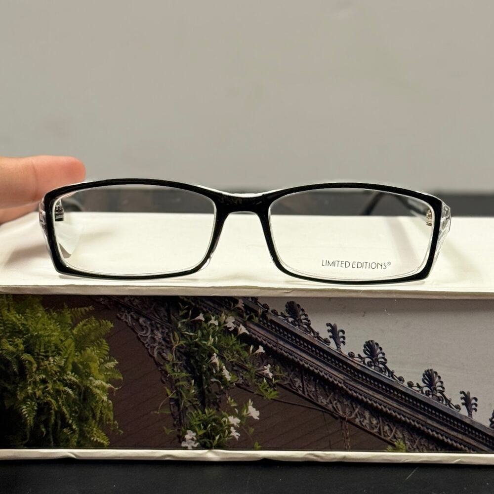 Limited Editions Metropolitan Black/Crystal 51 Eyeglass Frames 51-18-136 NWT